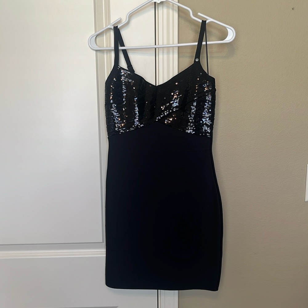 Guess mini bodycon dress with sequin bodice